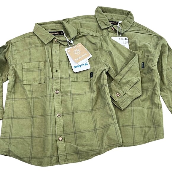 Mayoral Baby & Toddler Button-Down Corduroy Green Shirt NWT Soft Fabric 18 Month - Picture 3 of 4